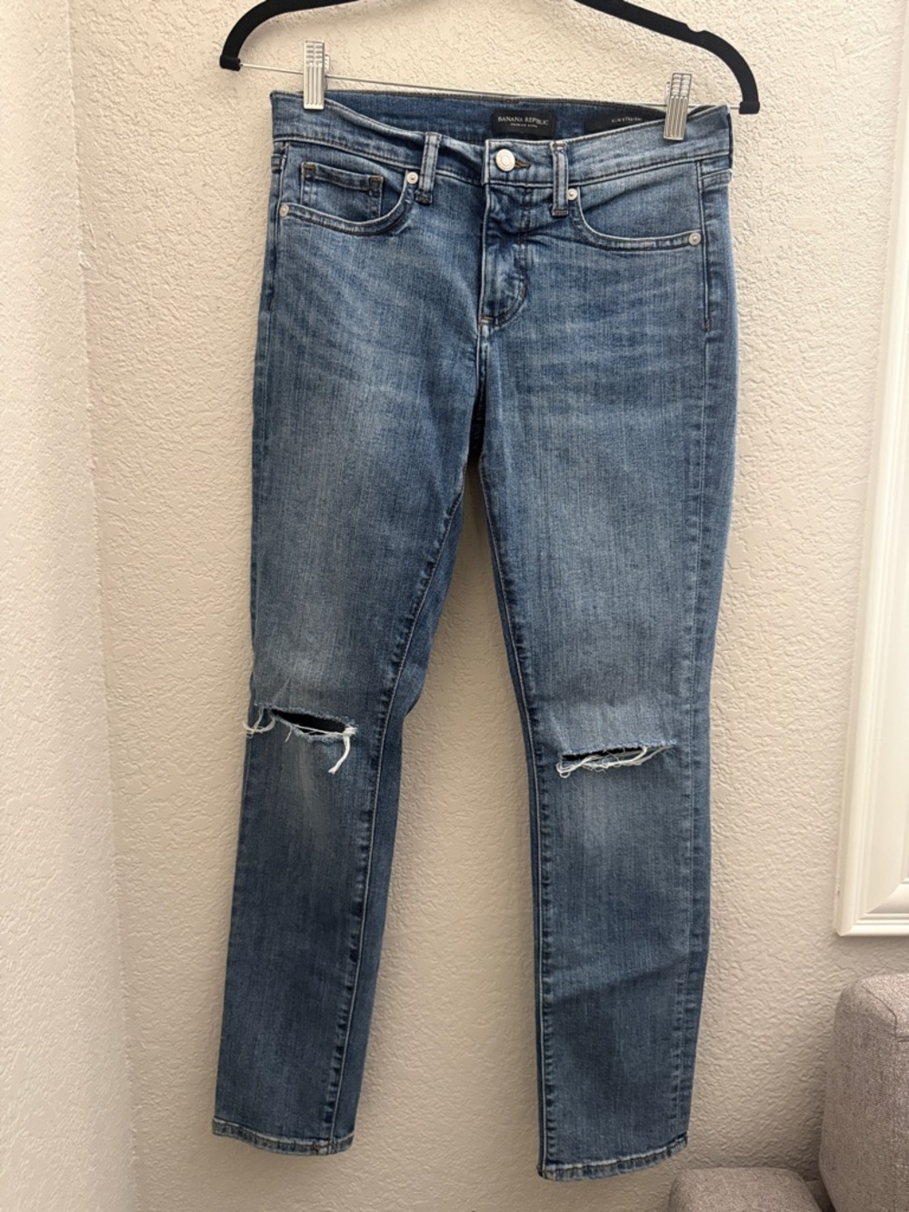 Banana Republic Distressed medium wash slim straight Jeans
